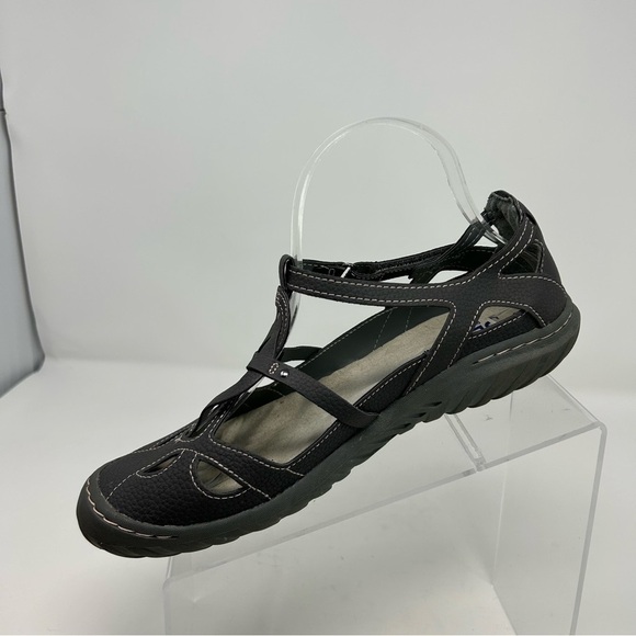 JBU by Jambu Sydney Charcoal Gray Flat T Strap Memory Foam Sandals Size 9 - Picture 3 of 12